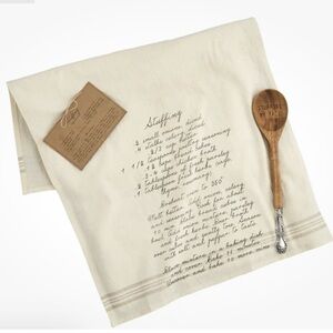 Mud Pie Holidays Stuffing Recipe Kitchen Towel And Spoon 3 Piece Gift Set
